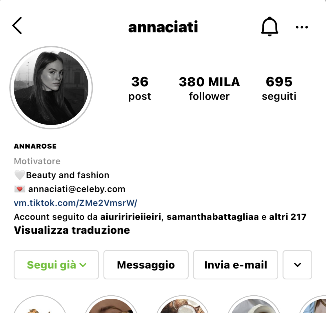 Percorso su instagram